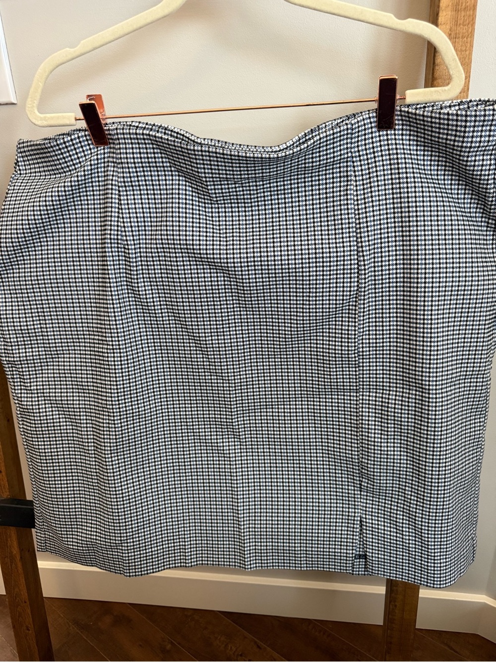 Addition Elle Black, White and Blue Gingham Mini Skirt